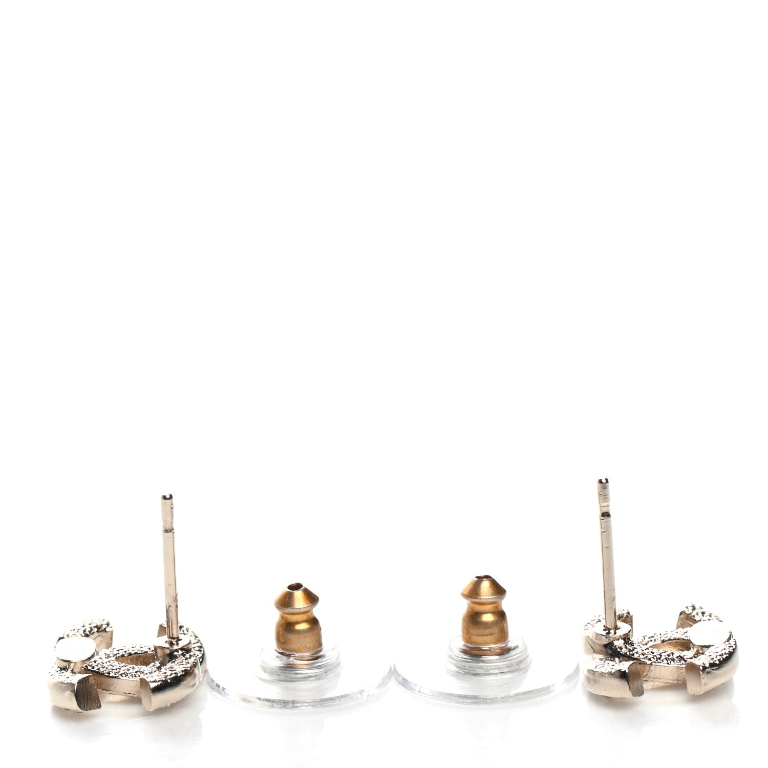 Chanel Crystal Mini Timeless CC Earrings Gold 3 of 4