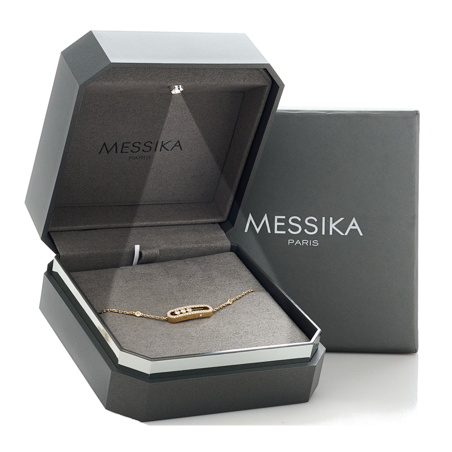 18K Yellow Gold Diamond Classic Baby Move Pave Bracelet