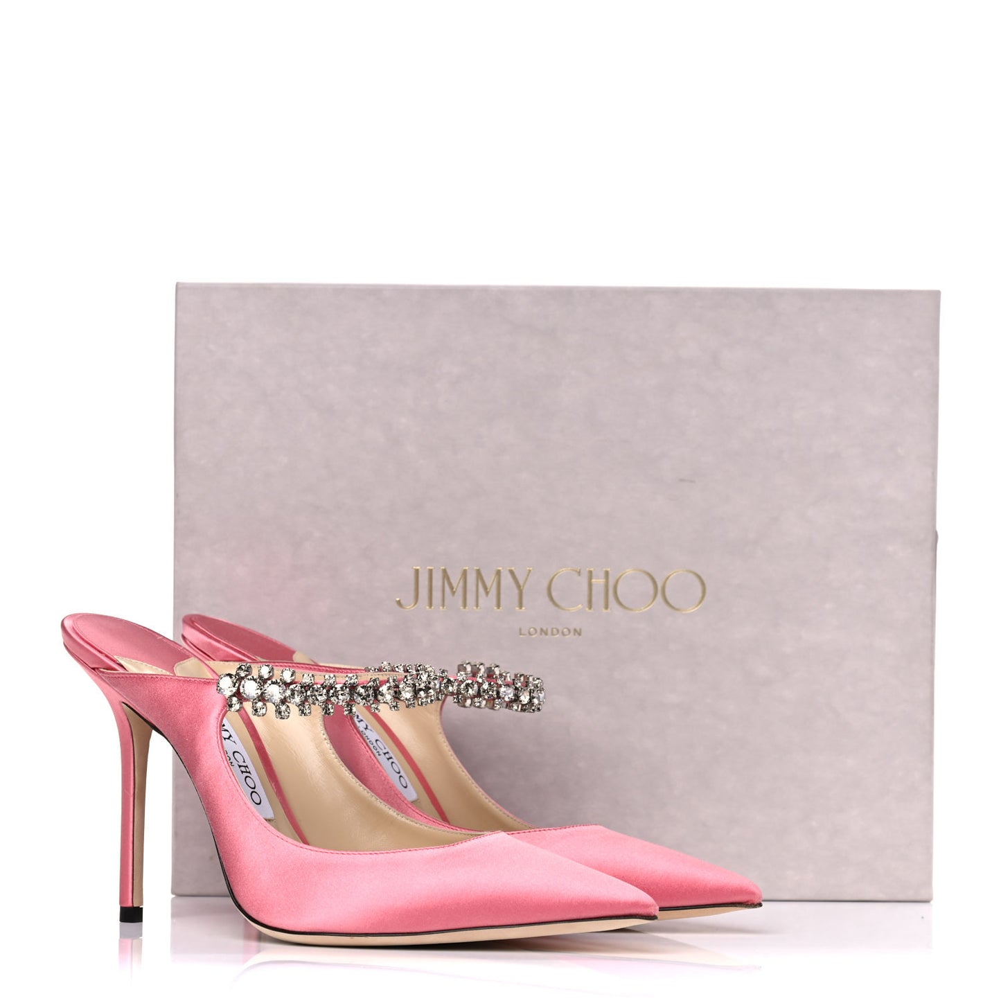 Satin Crystal Bing 100 Pumps 39.5 Rose