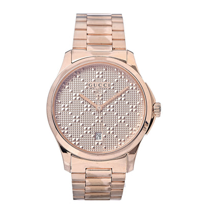 Gucci Stainless Steel 38mm G-Timeless Diamante Quartz Watch Rose 1 of 10