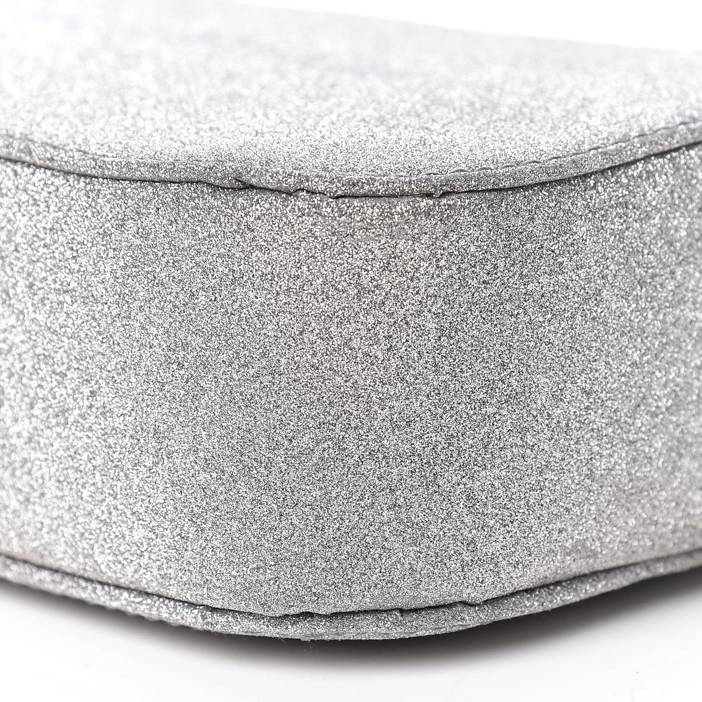 Glitter Calfskin Logo XS Everyday Camera Bag Silver
