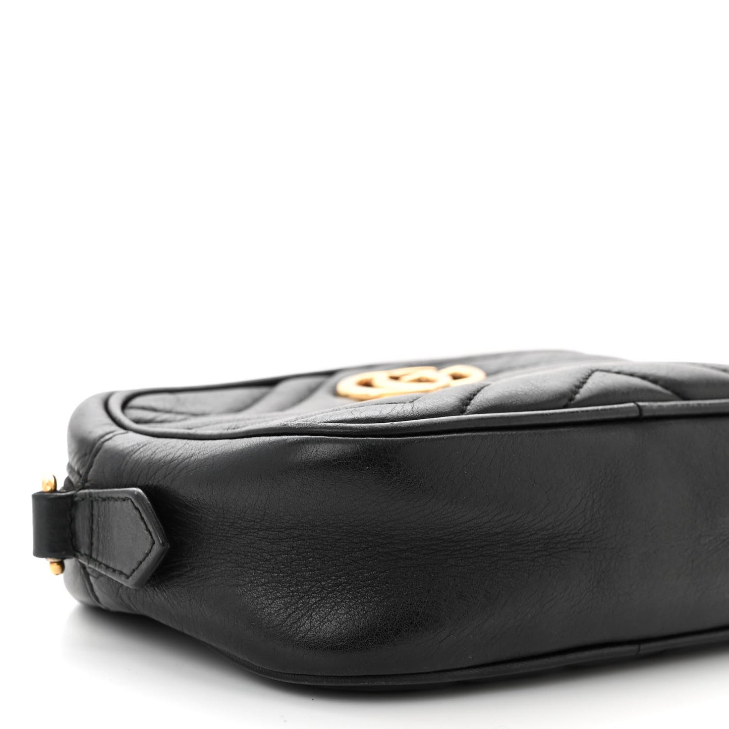 Calfskin Matelasse Mini GG Marmont Chain Shoulder Bag Black