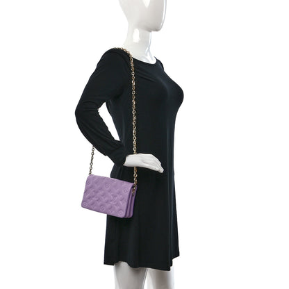 Louis Vuitton Lambskin Embossed Monogram Pochette Coussin Parme 2 of 8