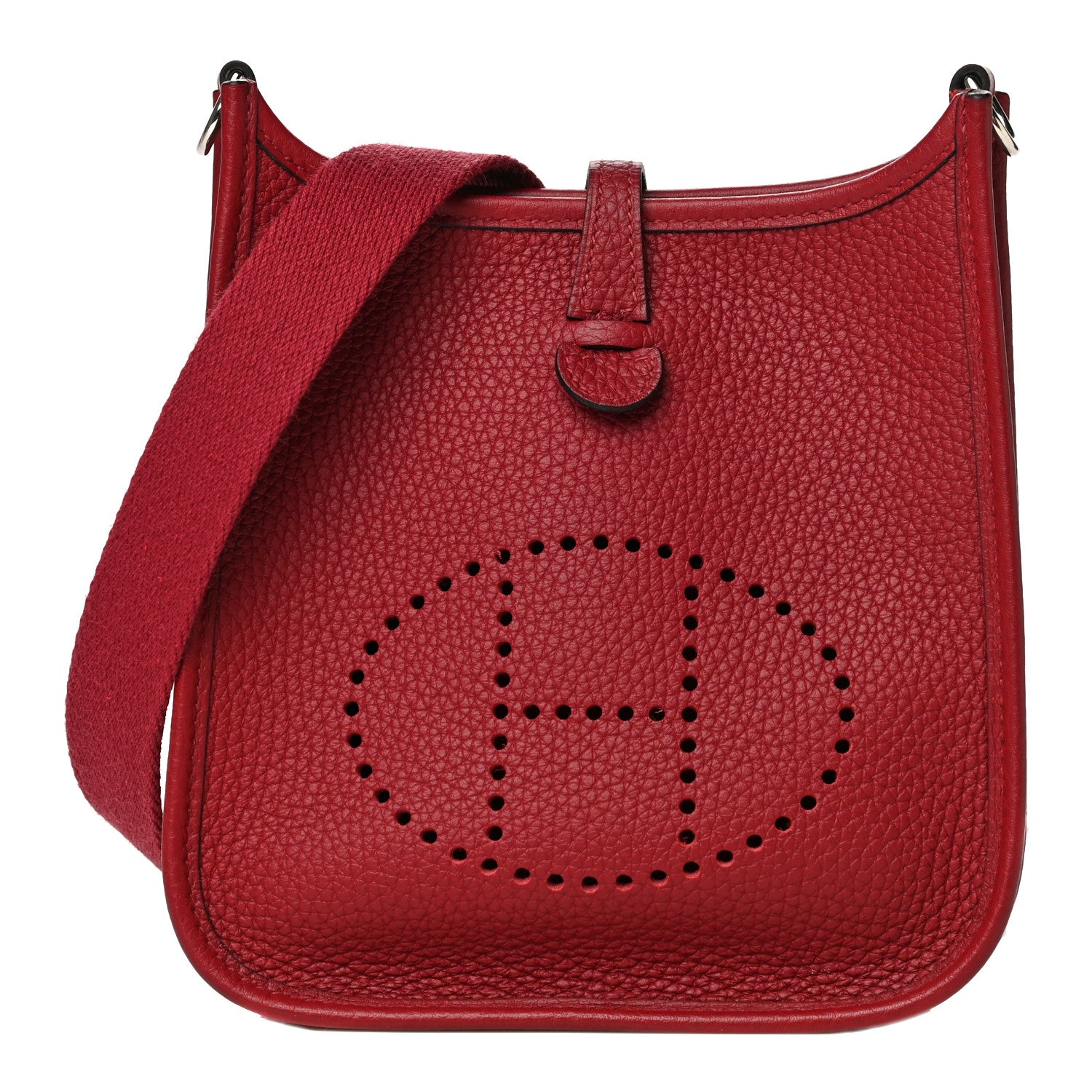 Hermes Taurillon Clemence Evelyne TPM Rouge Grenat 1 of 10