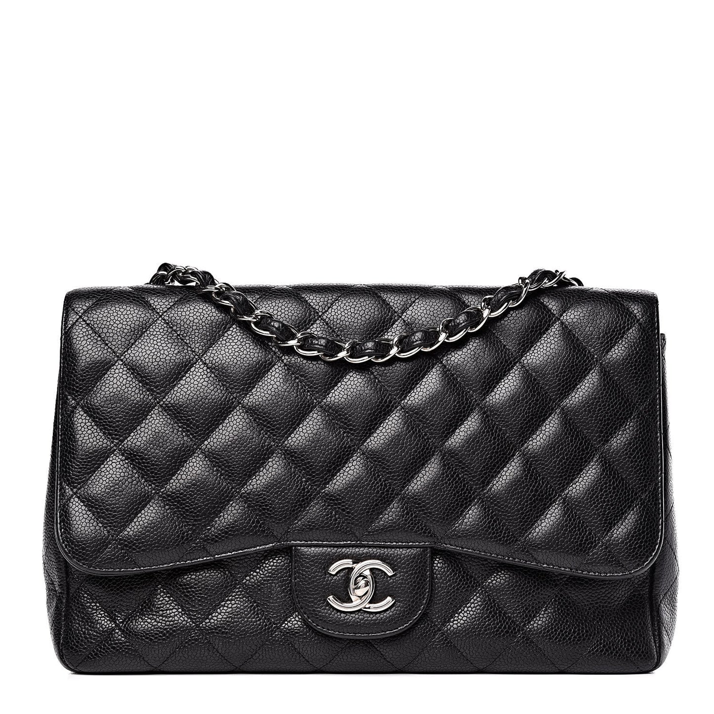 Caviar Quilted Jumbo Single Flap Black