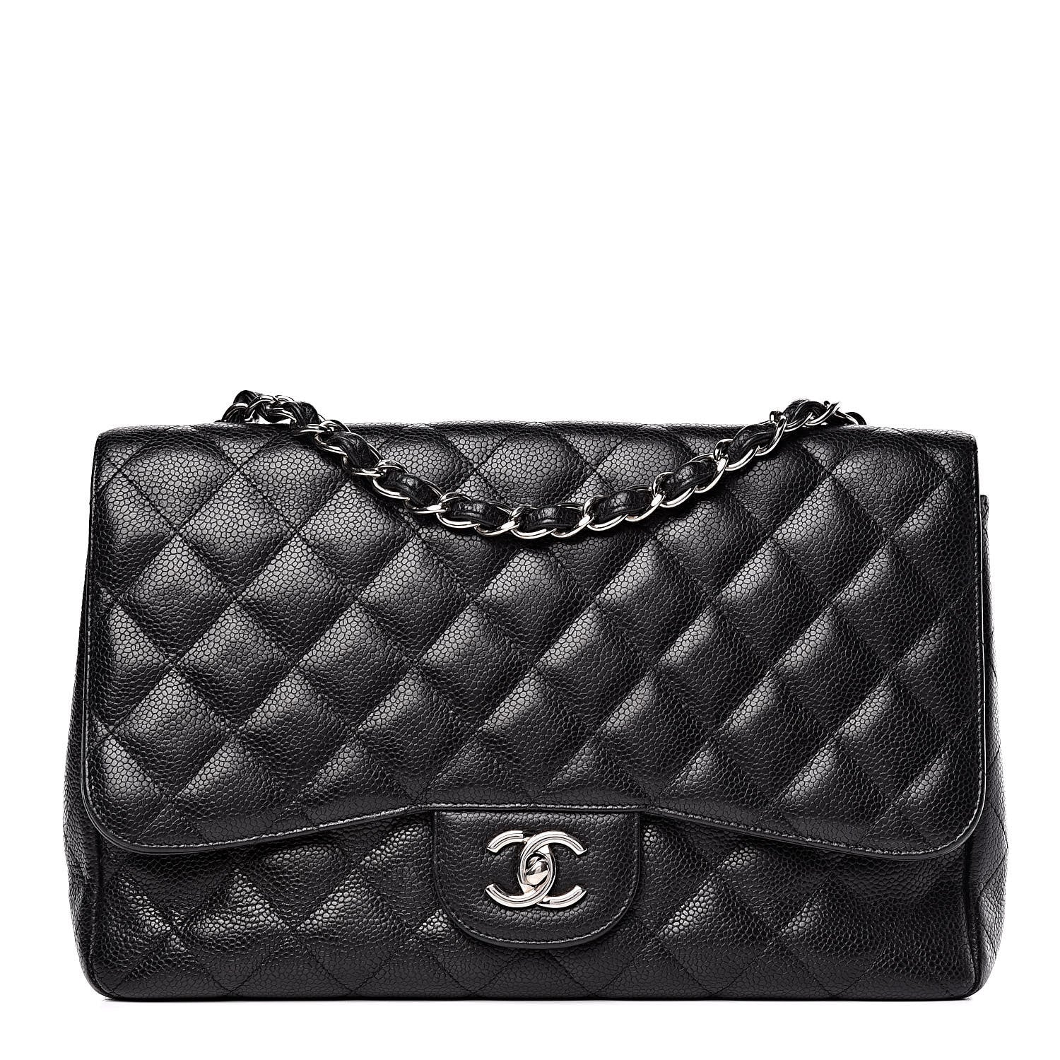 Chanel Caviar Quilted Jumbo Single Flap Black 1 of 14