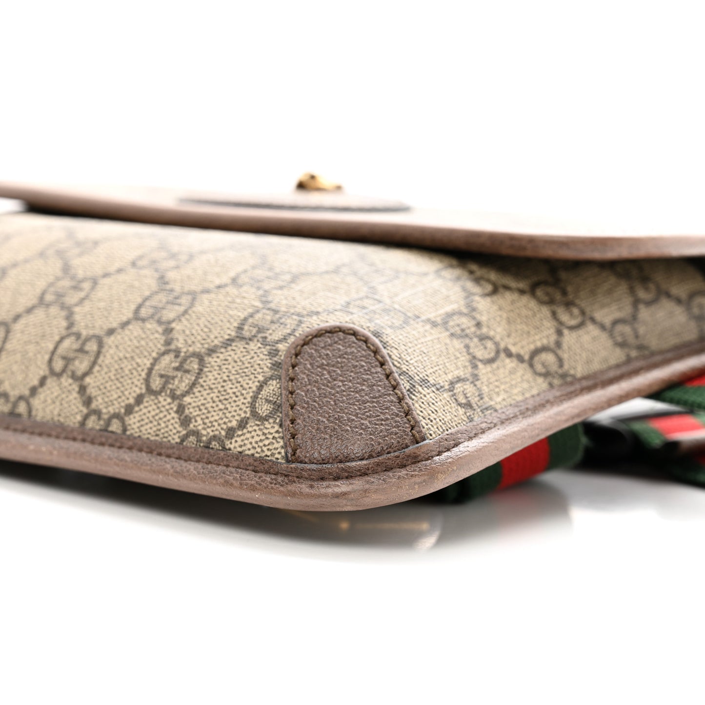 GG Supreme Monogram Neo Vintage Web Belt Bag Brown