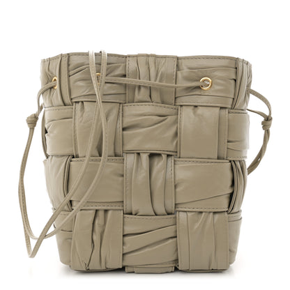 Bottega Veneta Calfskin Intrecciato Foulard Bucket Bag Taupe 1 of 9