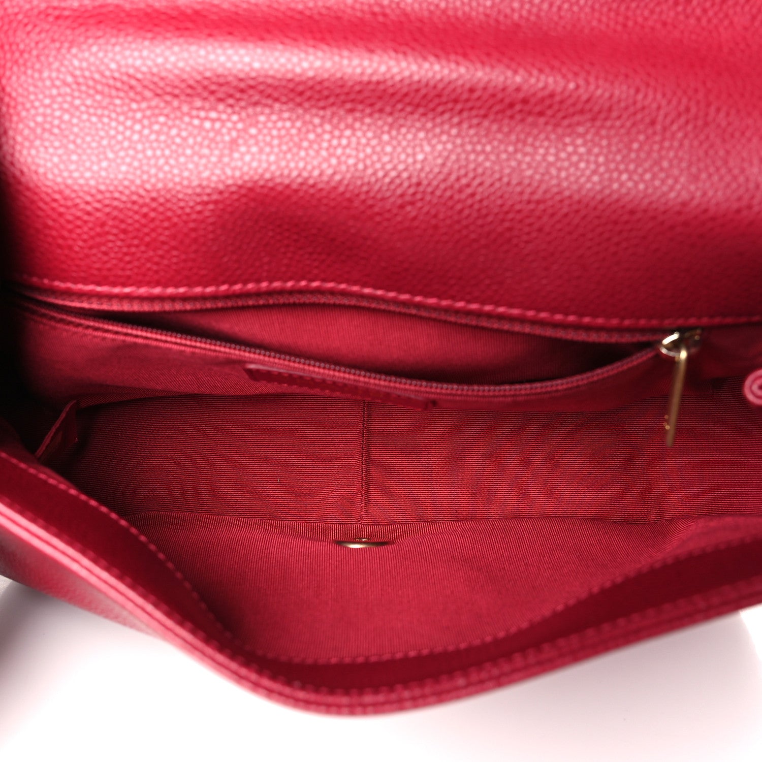 Chanel Caviar Quilted Carry Around Flap Bag Red 5 of 10