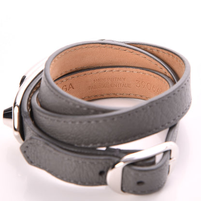 Balenciaga Chevre Hamilton SIlver Metallic Edge Triple Tour M Bracelet Gris Acier 5 of 7