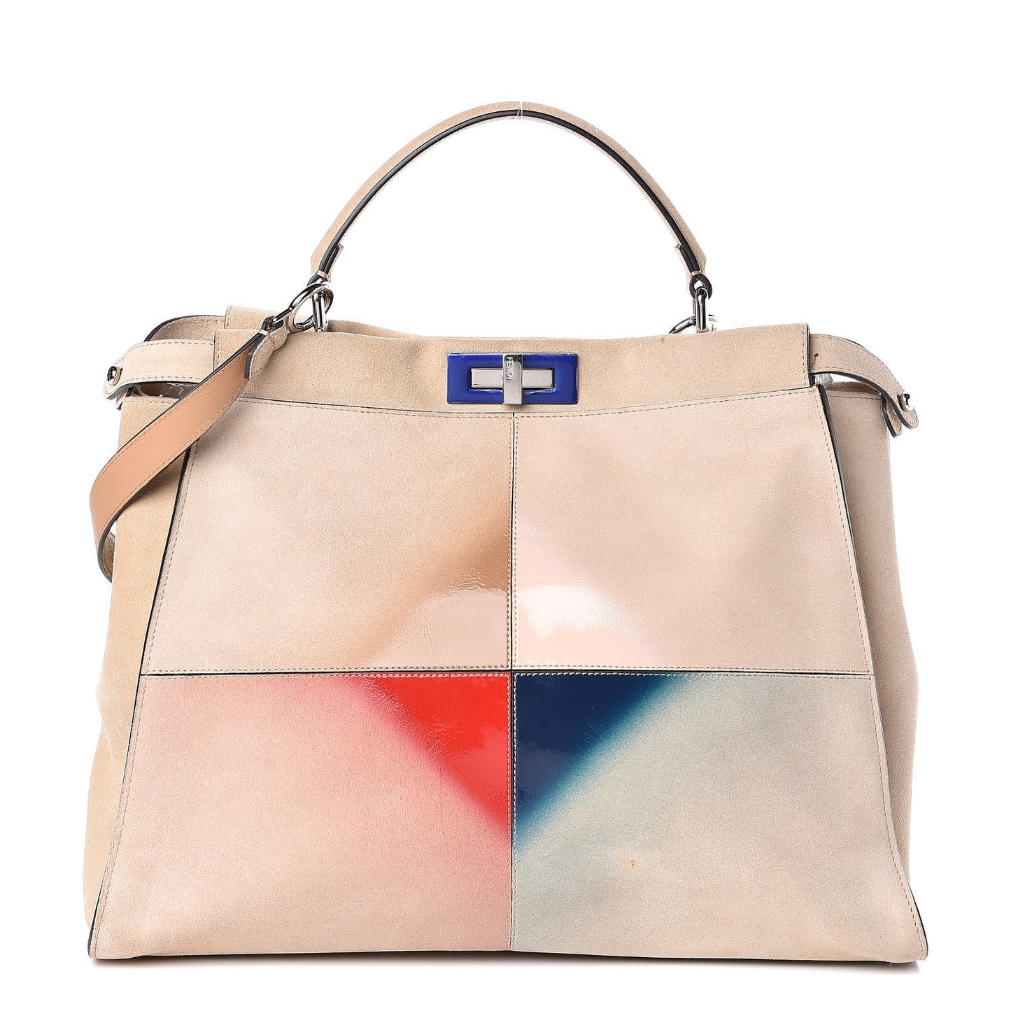 Suede Airbrushed Large Peekaboo Iconic Satchel Multicolor