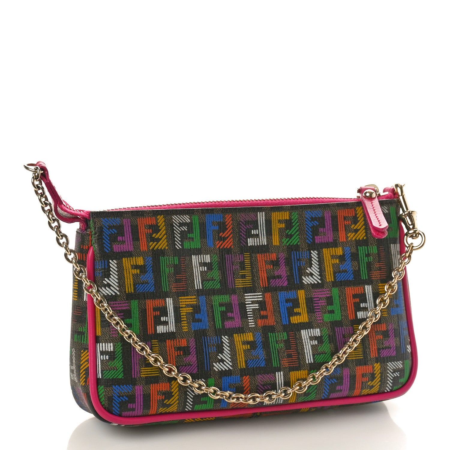 Fendi Zucchino Spalmati FF Multicolor Pochette Tobacco Multicolor 2 of 10