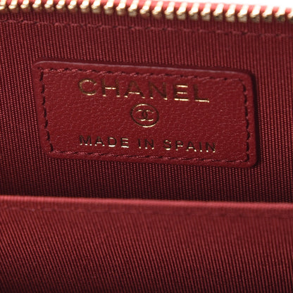 Chanel Sheepskin Quilted Mademoiselle Vintage Zip Coin Purse Red 8 of 10
