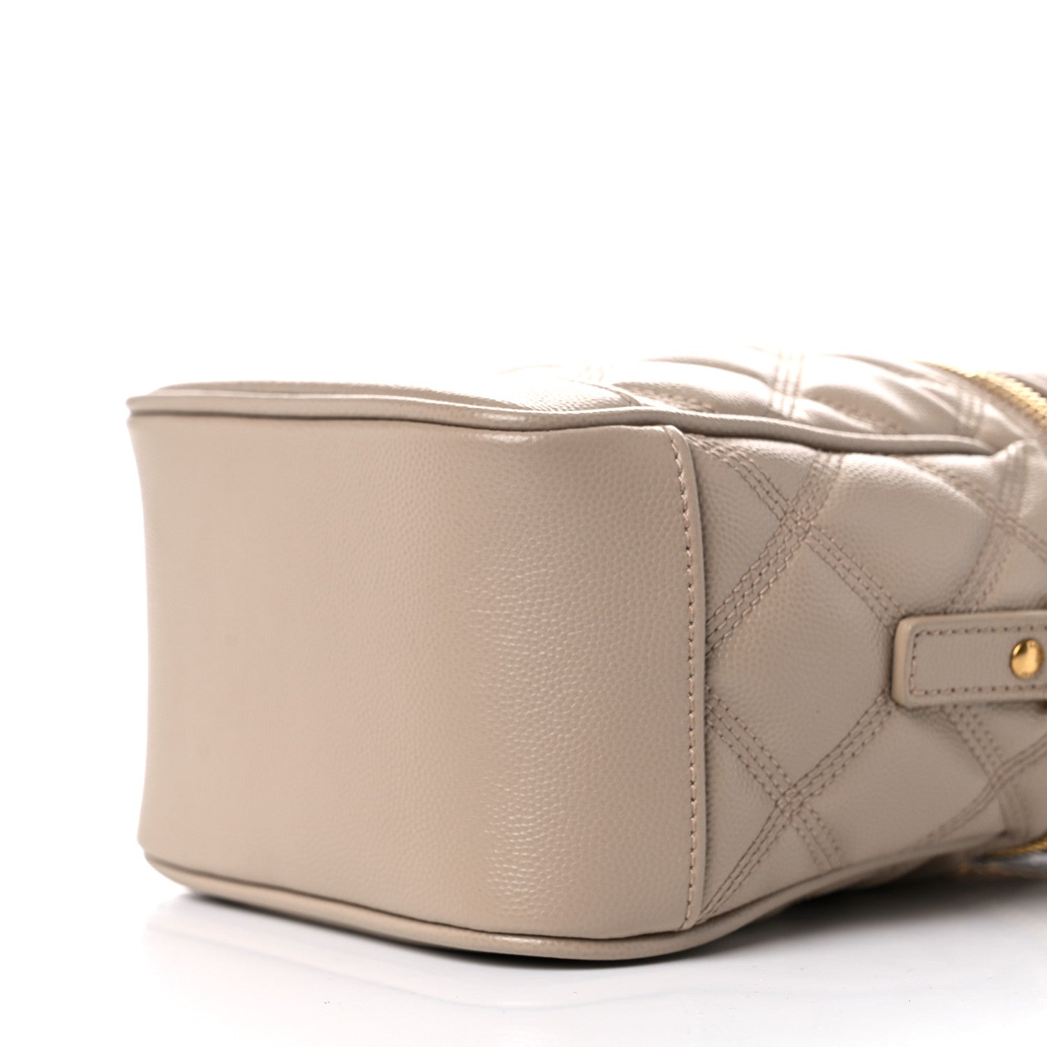 Saint Laurent Grain de Poudre Quilted 80's Vanity Bag Dark Beige 8 of 10