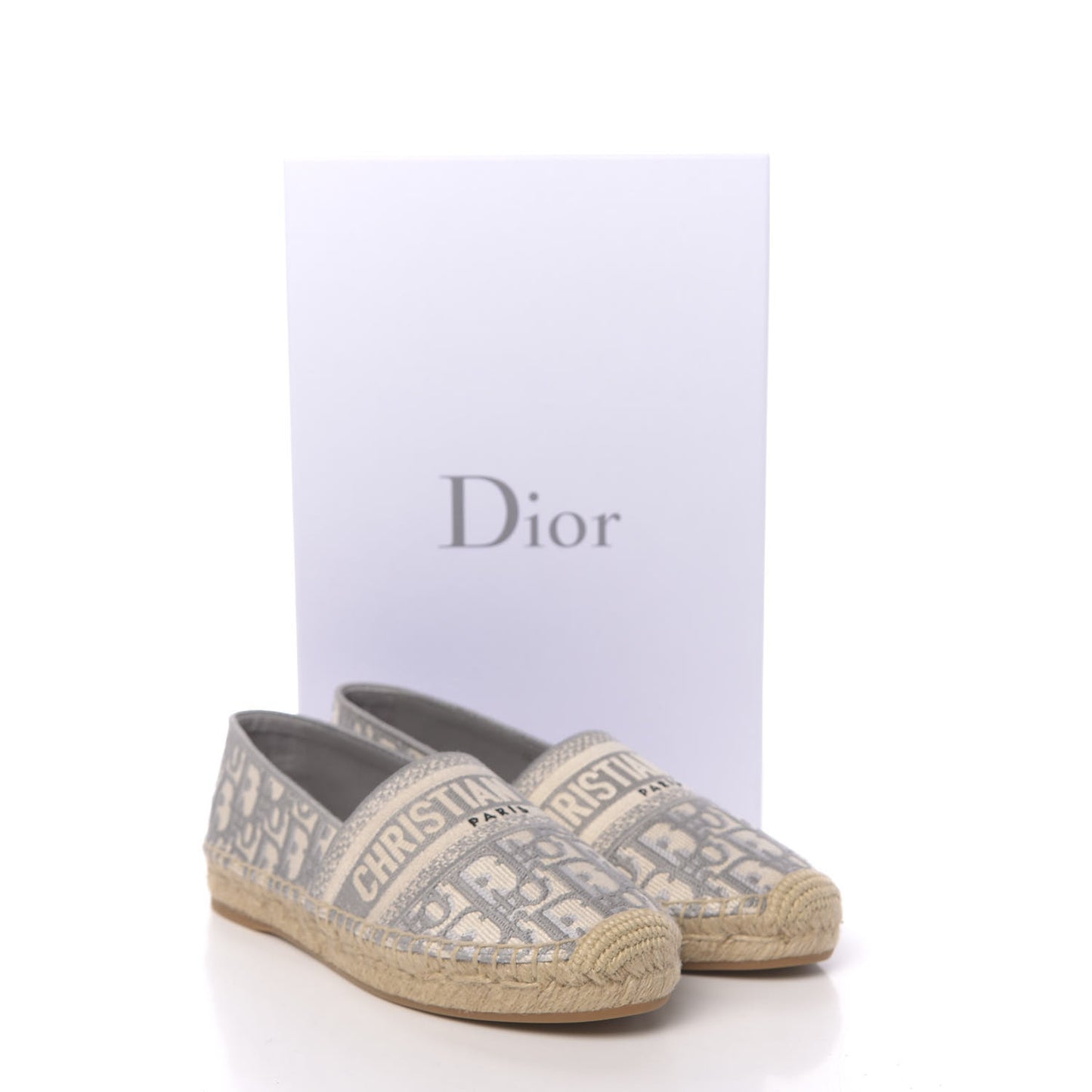 Oblique Embroidered Granville 15mm Espadrilles 36.5 Grey Stone