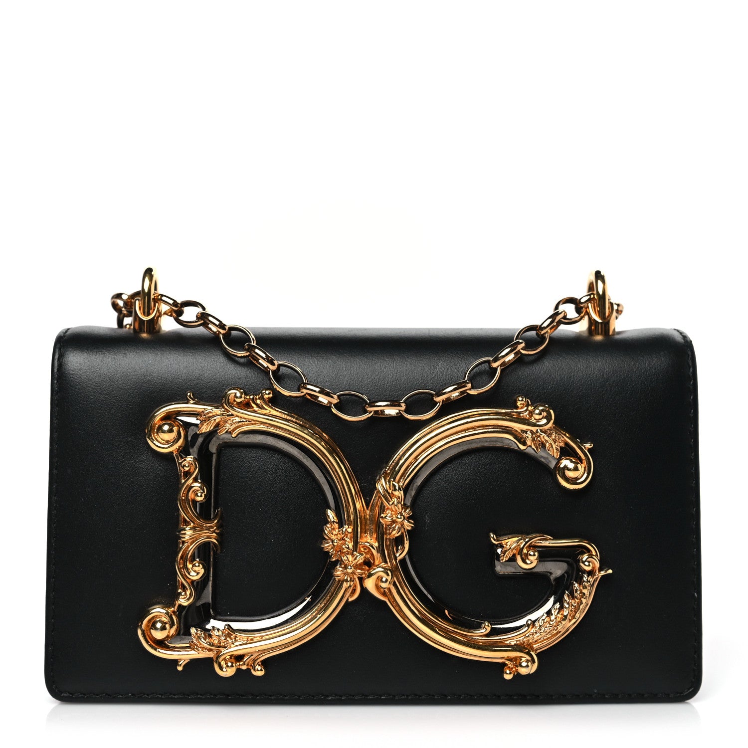 Dolce & Gabbana Nappa Mini DG Girls Shoulder Bag Black 1 of 8