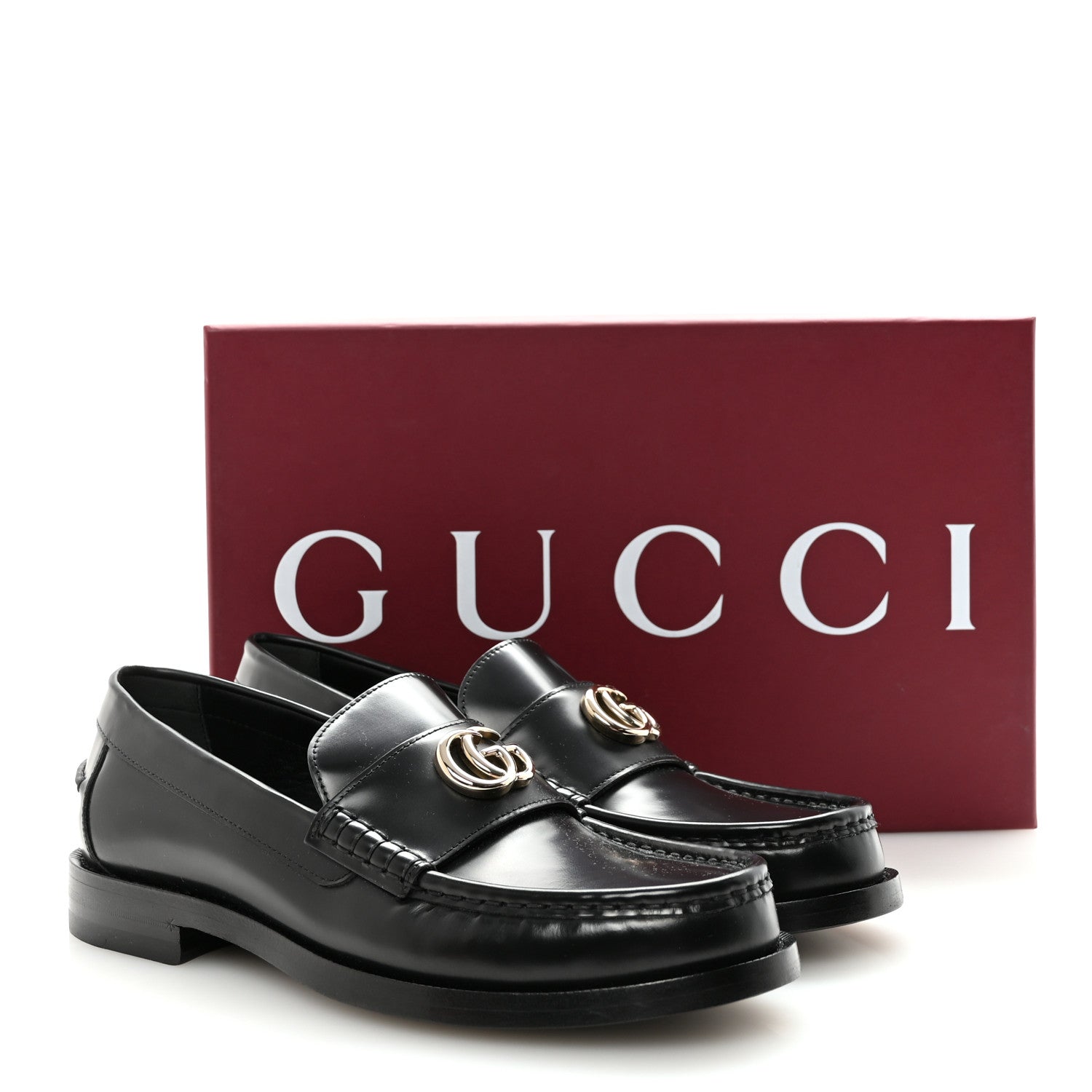 Gucci Calfskin Millennial Ribot Womens GG Loafers 38.5 Black 10 of 10