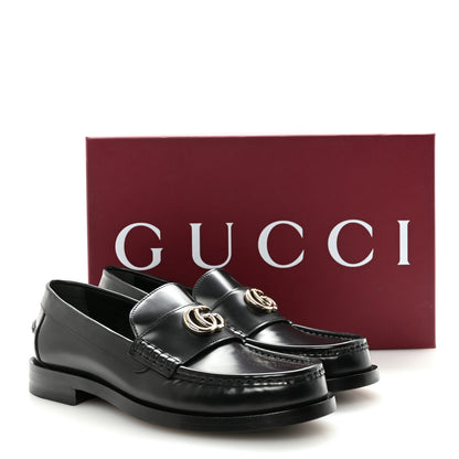 Gucci Calfskin Millennial Ribot Womens GG Loafers 38.5 Black 10 of 10
