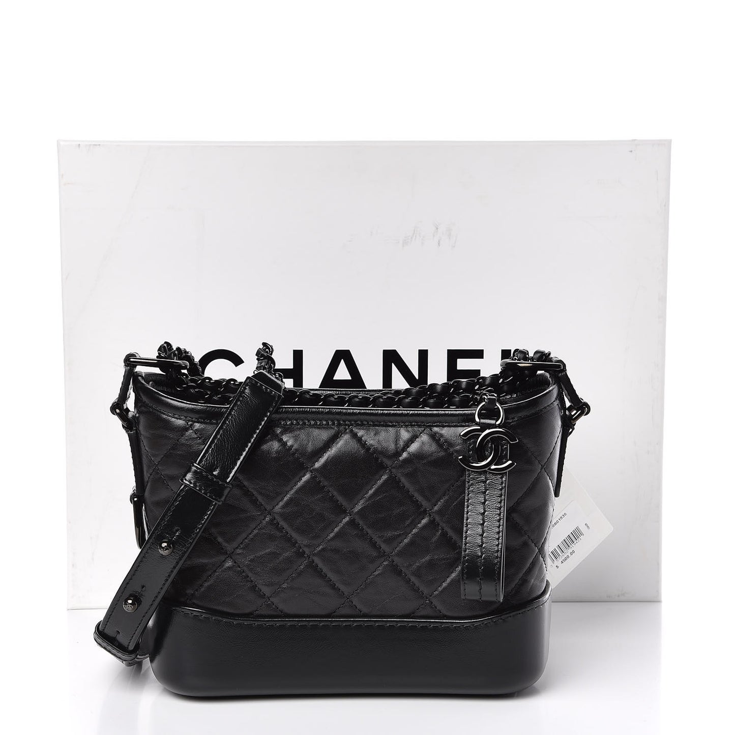 Aged Calfskin Quilted Small Gabrielle Hobo So Black