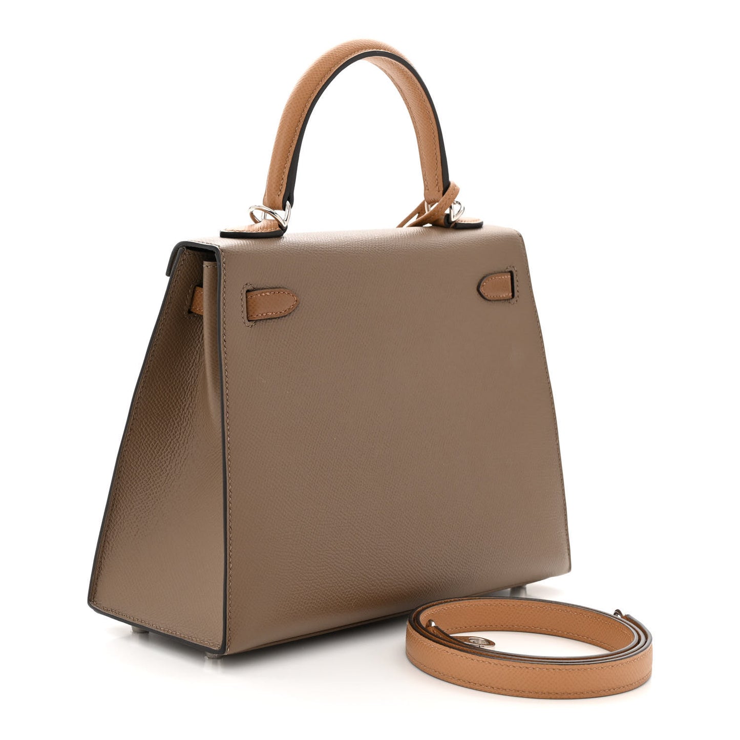 Epsom Tri-Color Kelly Sellier 25 Etoupe Alezan Biscuit