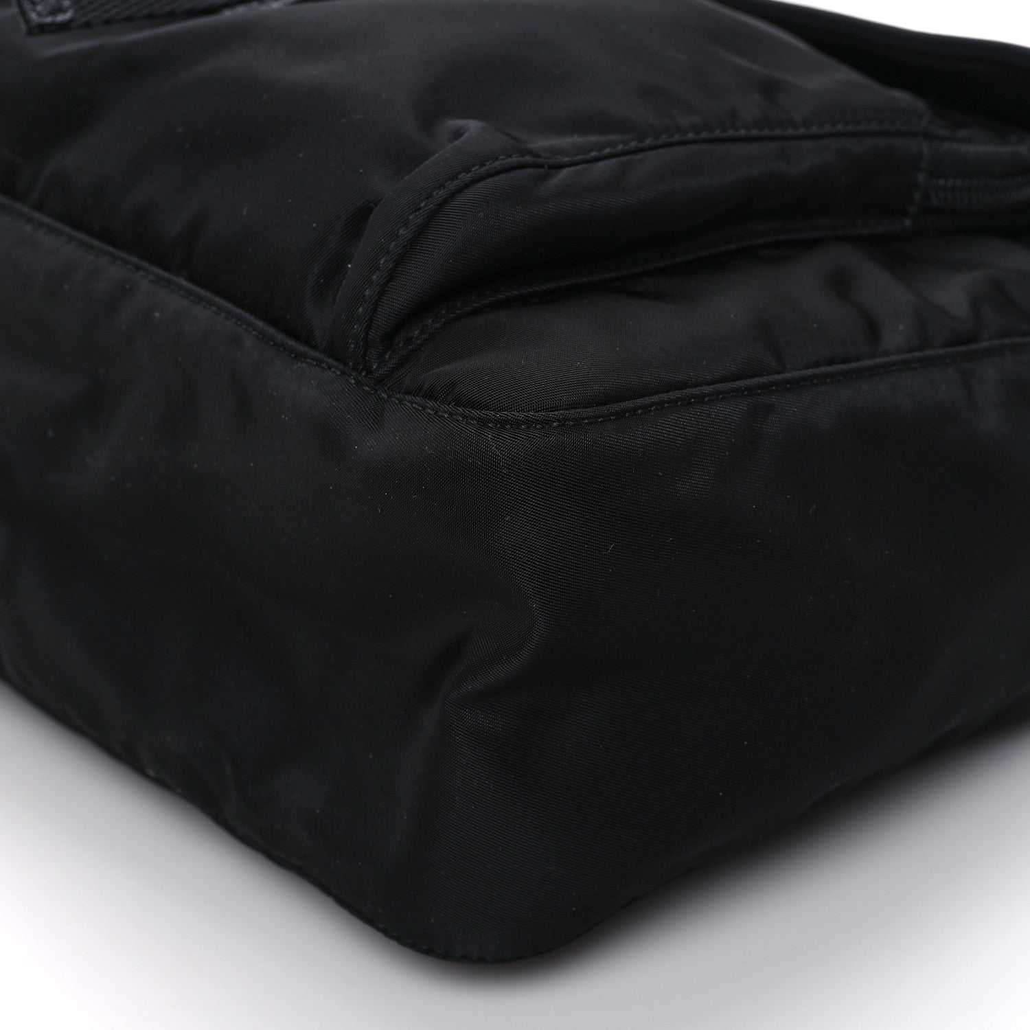 Prada Tessuto Nylon Saffiano Small Vela Messenger Black 8 of 8