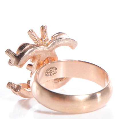 Chanel Marquise Crystal CC Logo Ring 7 Pink 3 of 5