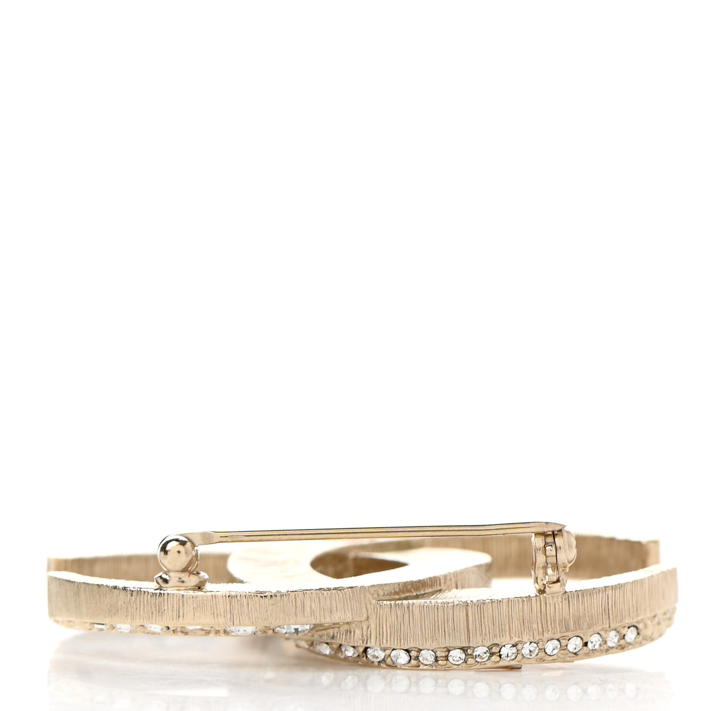 Baguette Crystal Dubai CC Brooch Gold