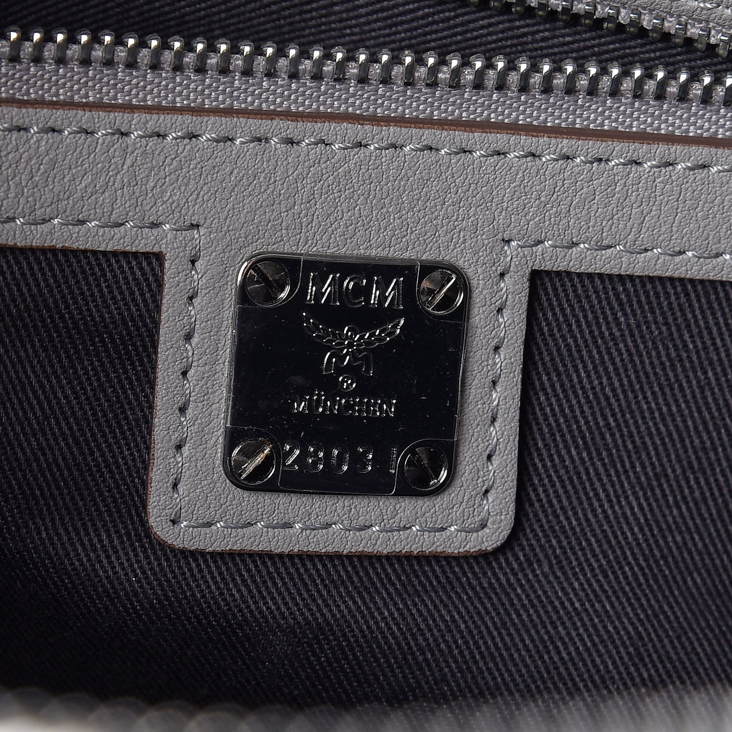 MCM Calfskin Ottomar Monogram Essential Boston Bag Dove 8 of 9