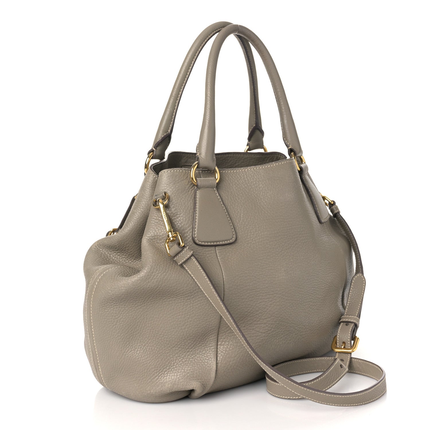 Prada Vitello Daino Shoulder Bag Argilla 3 of 8