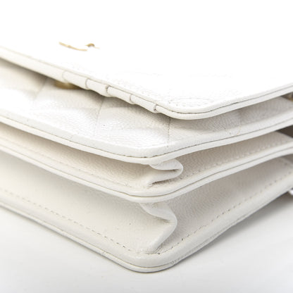 Chanel Caviar Quilted Mini Wallet On Chain WOC White 5 of 9