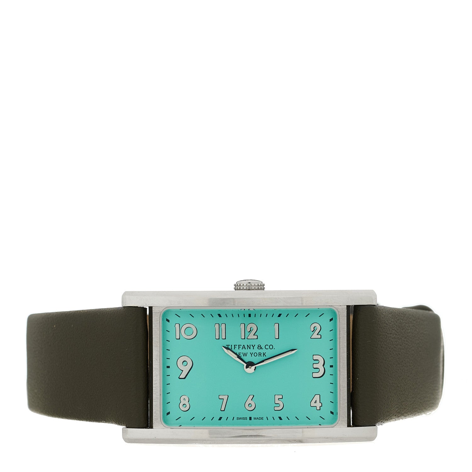 Tiffany Stainless Steel Calfskin 22mm East West Quartz Watch Tiffany Blue 2 of 5