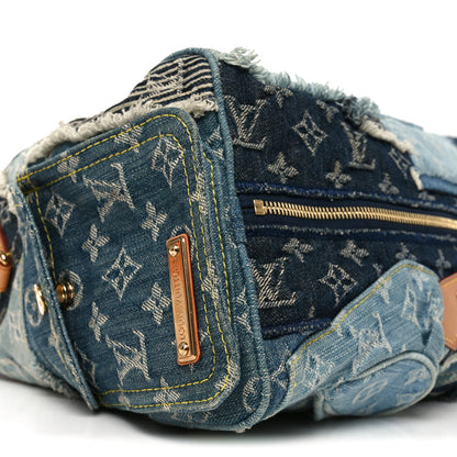 Louis Vuitton Denim Patchwork Speedy 30 Blue 7 of 8