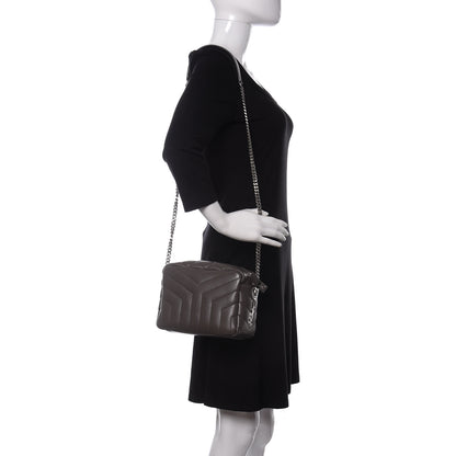 Saint Laurent Calfskin Y Quilted Monogram Small Loulou Bowling Bag Earth 2 of 10