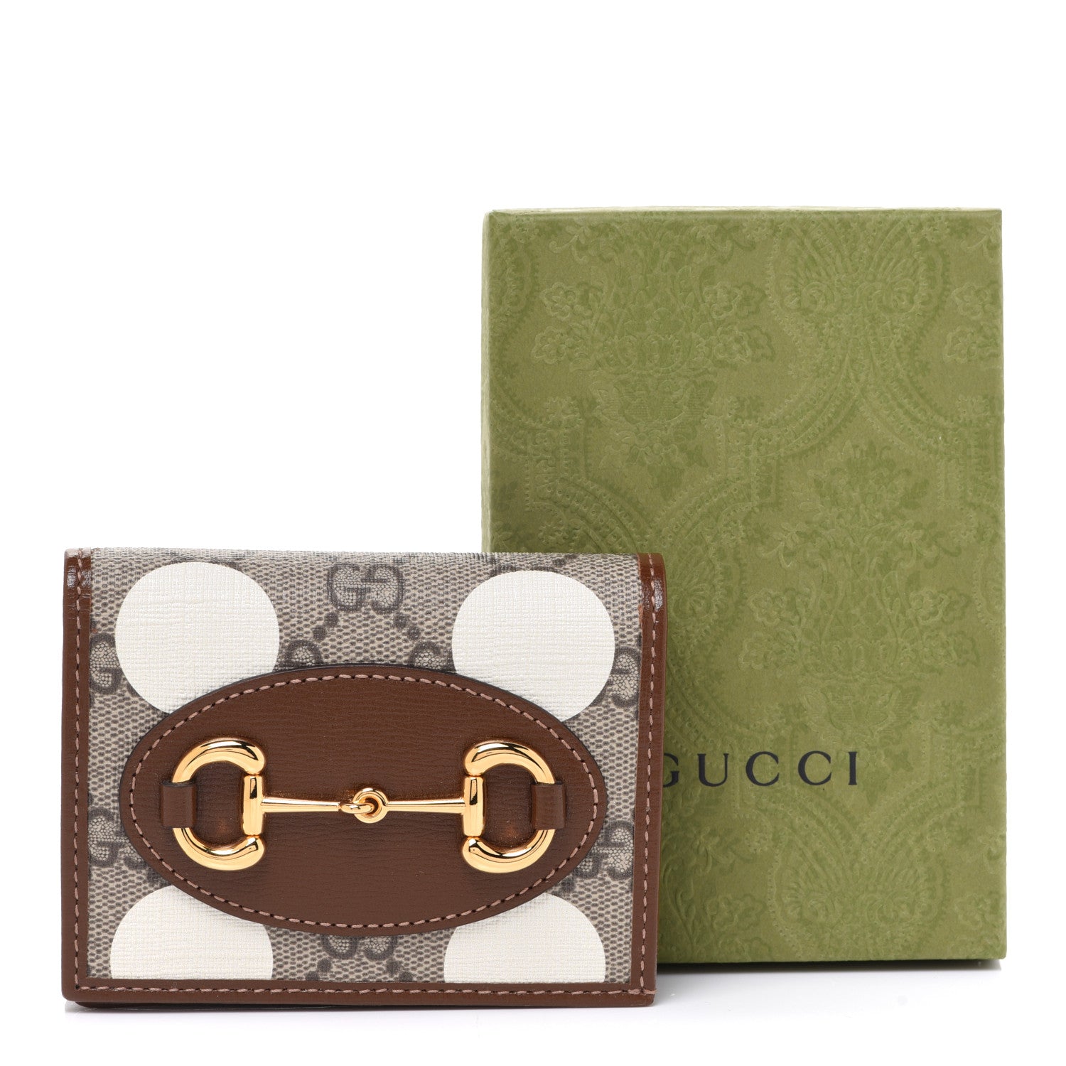 Gucci GG Supreme Monogram Geometric Horsebit 1955 Card Case Wallet Beige Brown Sugar Multicolor 8 of 8