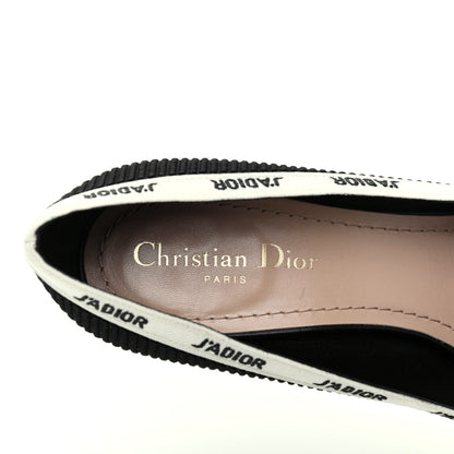 Christian Dior Technical Canvas Ribbon Embroidered J'Adior 65mm Pumps 39.5 Black 7 of 14