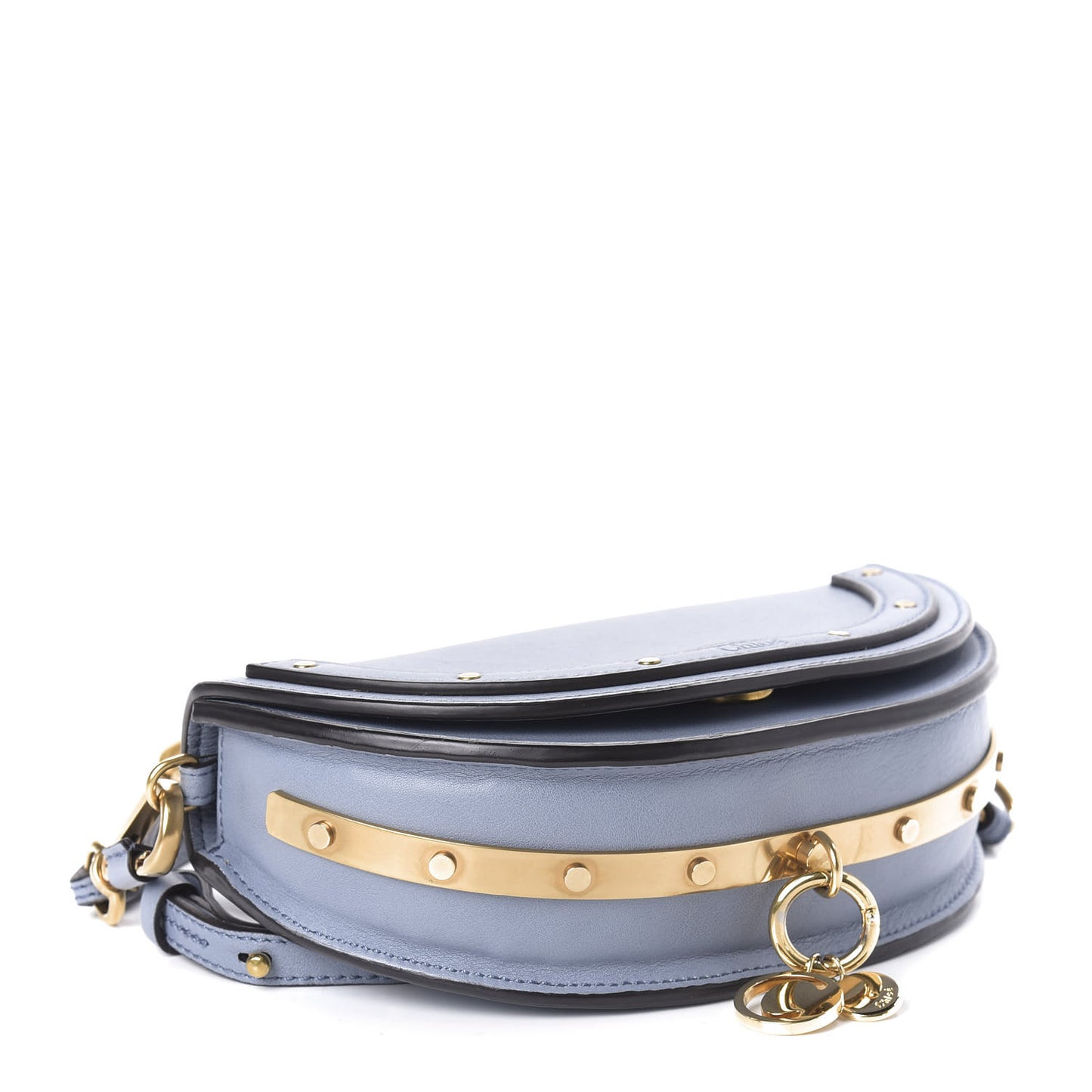 Calfskin Small Nile Bracelet Minaudiere Bag Street Blue