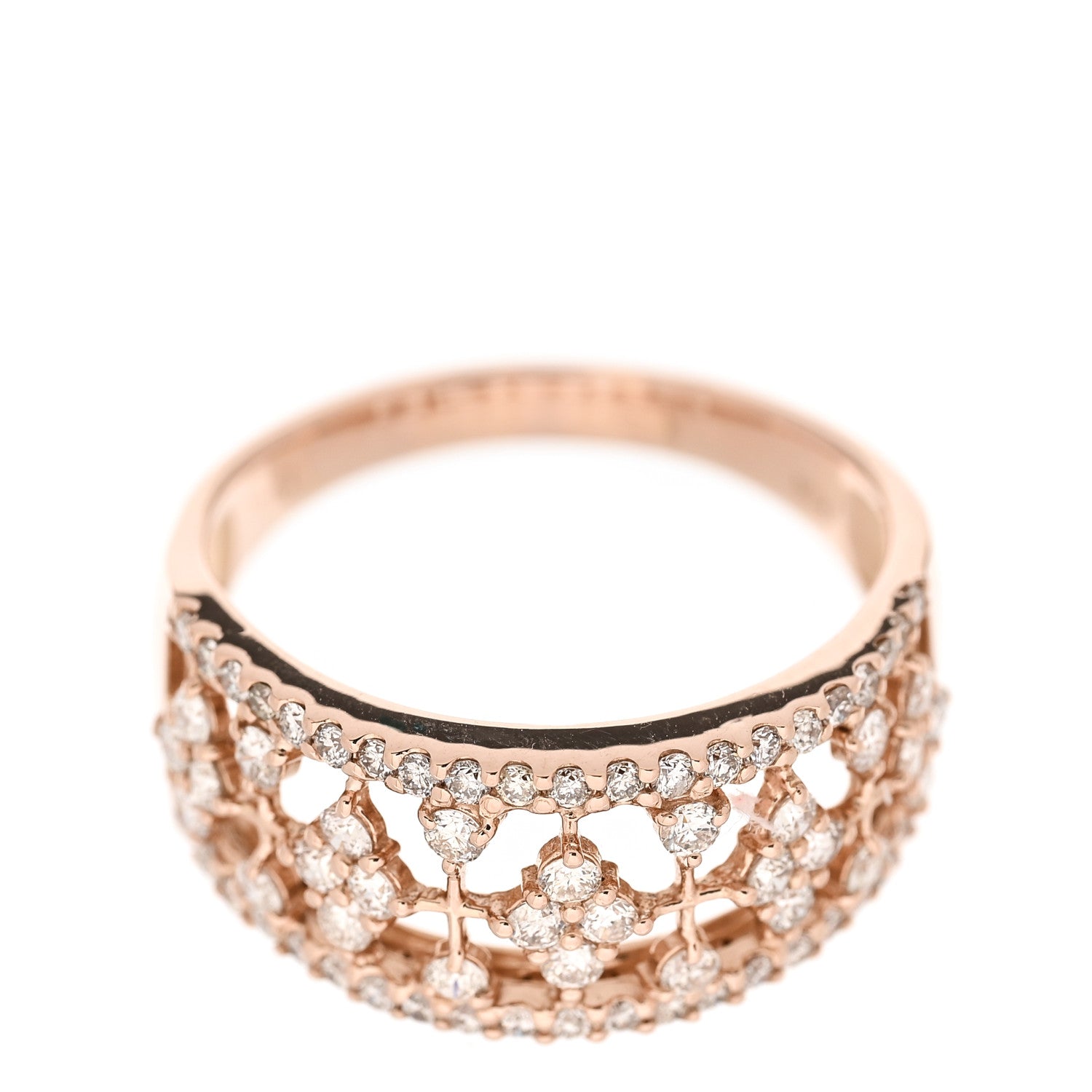 Parker & West by FASHIONPHILE 18K Rose Gold Diamond 1.00ctw Pave Openwork Band Ring 59 8.75 6 of 8