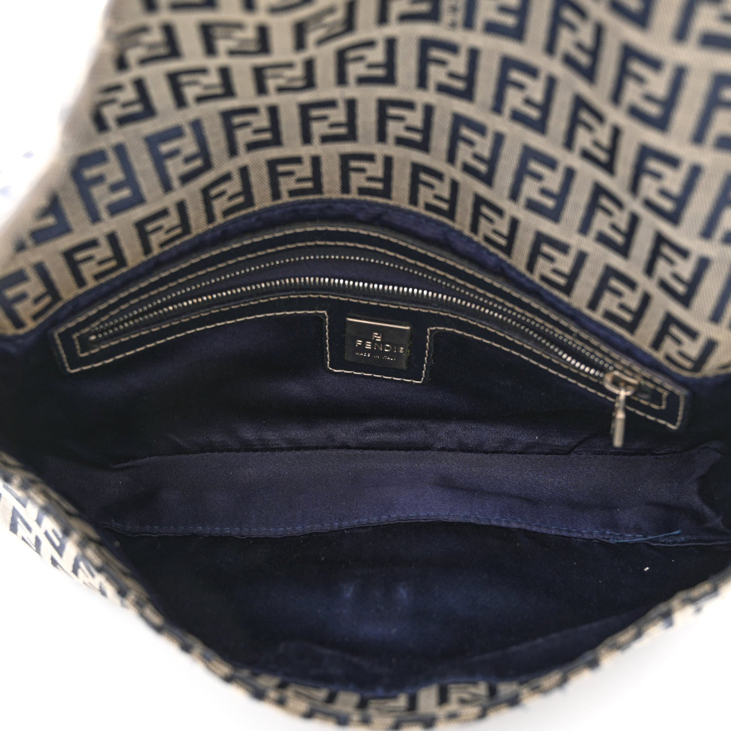 Fendi Zucchino Baguette Navy 5 of 14