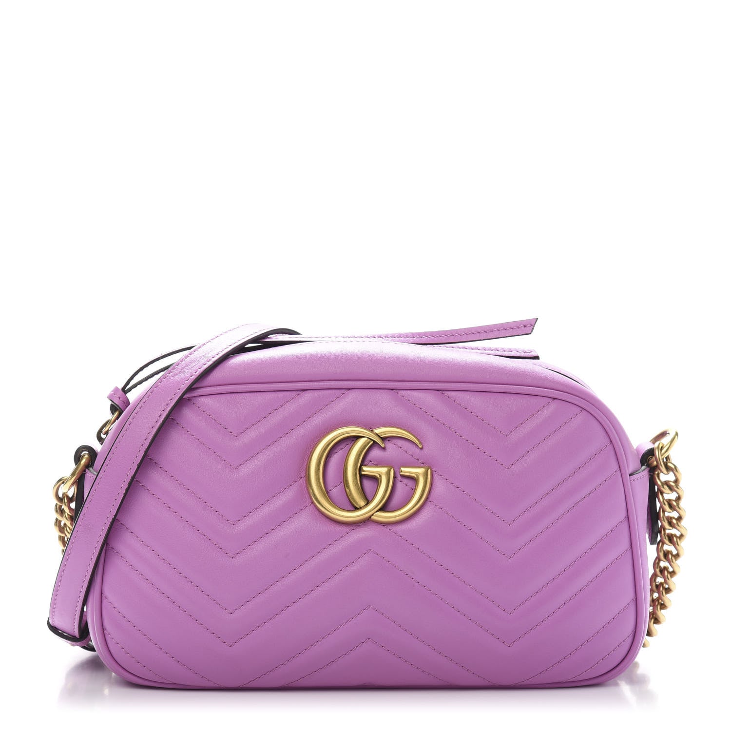 Gucci Calfskin Matelasse Small GG Marmont Chain Shoulder Bag Candy Mousse 1 of 12