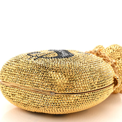 Judith Leiber Crystal Money Bags Minaudiere Clutch Gold 10 of 12