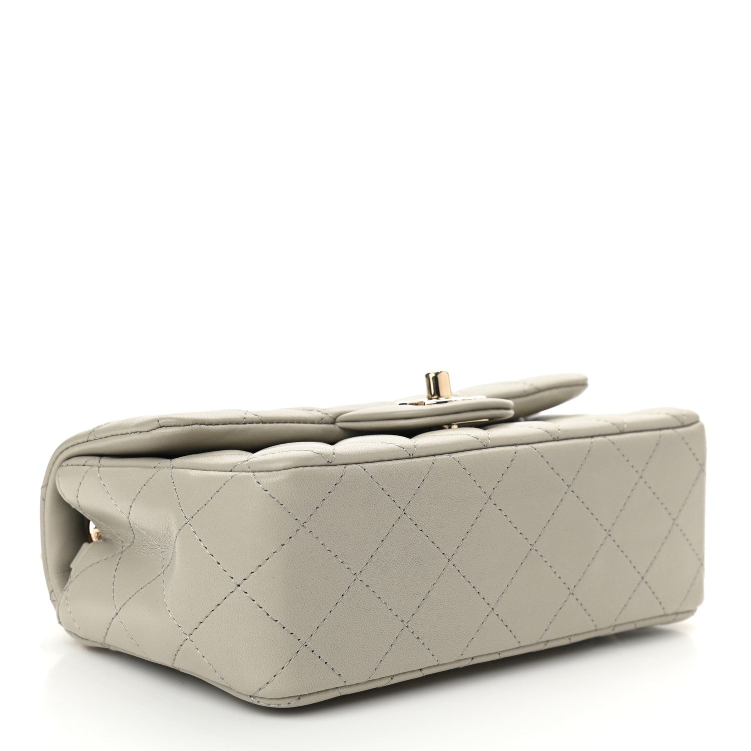 Chanel Lambskin Quilted Mini Rectangular Flap Grey 4 of 10