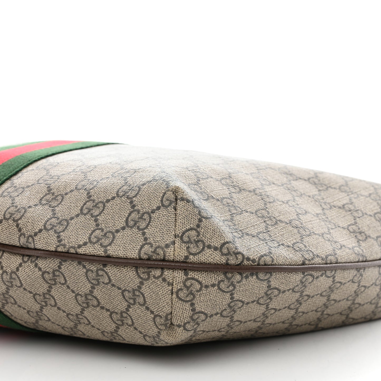 GG Supreme Monogram Web Ophidia Half Moon Hobo Brown