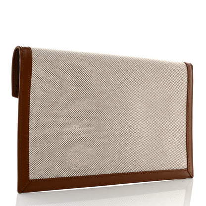 Saint Laurent Canvas Uptown Pouch Natural Beige Brick 3 of 7