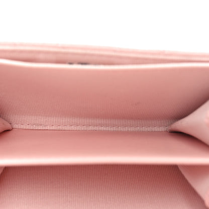 Chanel Caviar Quilted Flap Card Holder On Chain Pink 5 of 9