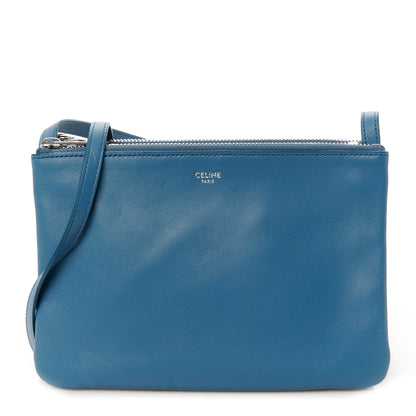 Celine Lambskin Small Trio Crossbody Bag Denim 1 of 12