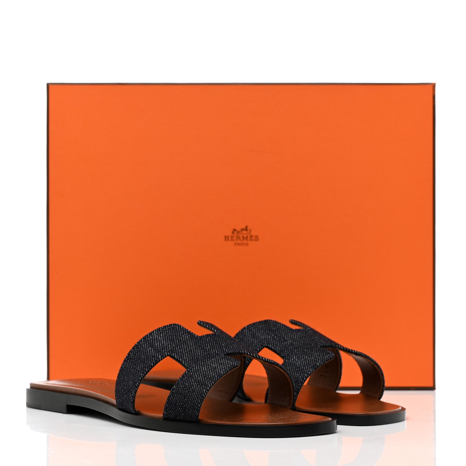 Hermes Denim Oran Sandals 38.5 Bleu Brut 9 of 9