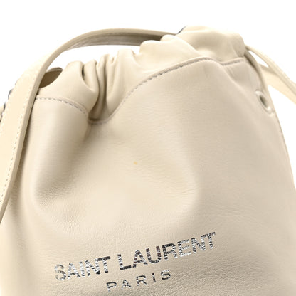 Saint Laurent Lambskin Small Teddy Bucket Bag White 8 of 10