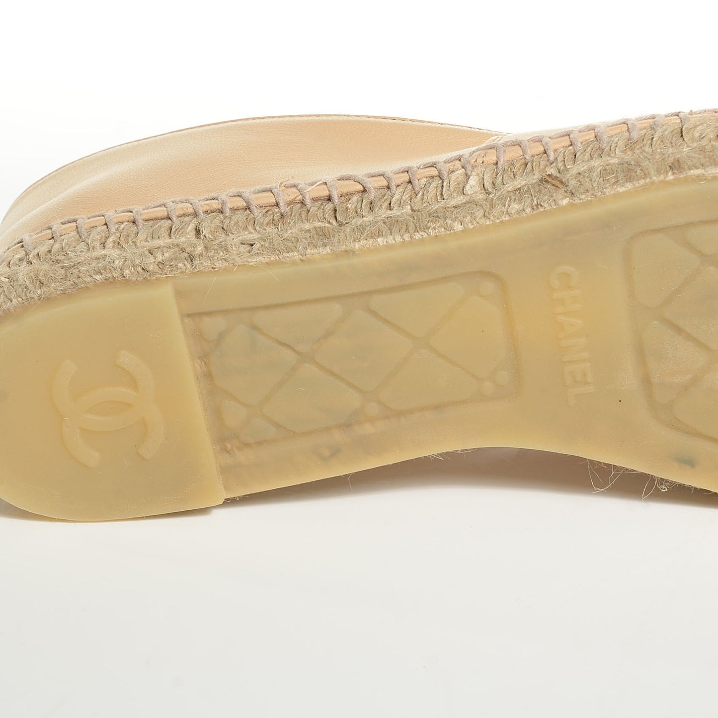 Lambskin CC Espadrilles 40 Beige Black