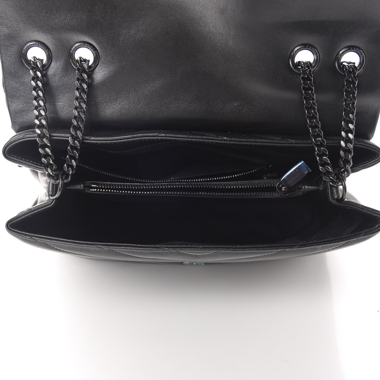 Saint Laurent Calfskin Y Quilted Monogram Medium Loulou Chain Satchel Black 5 of 11