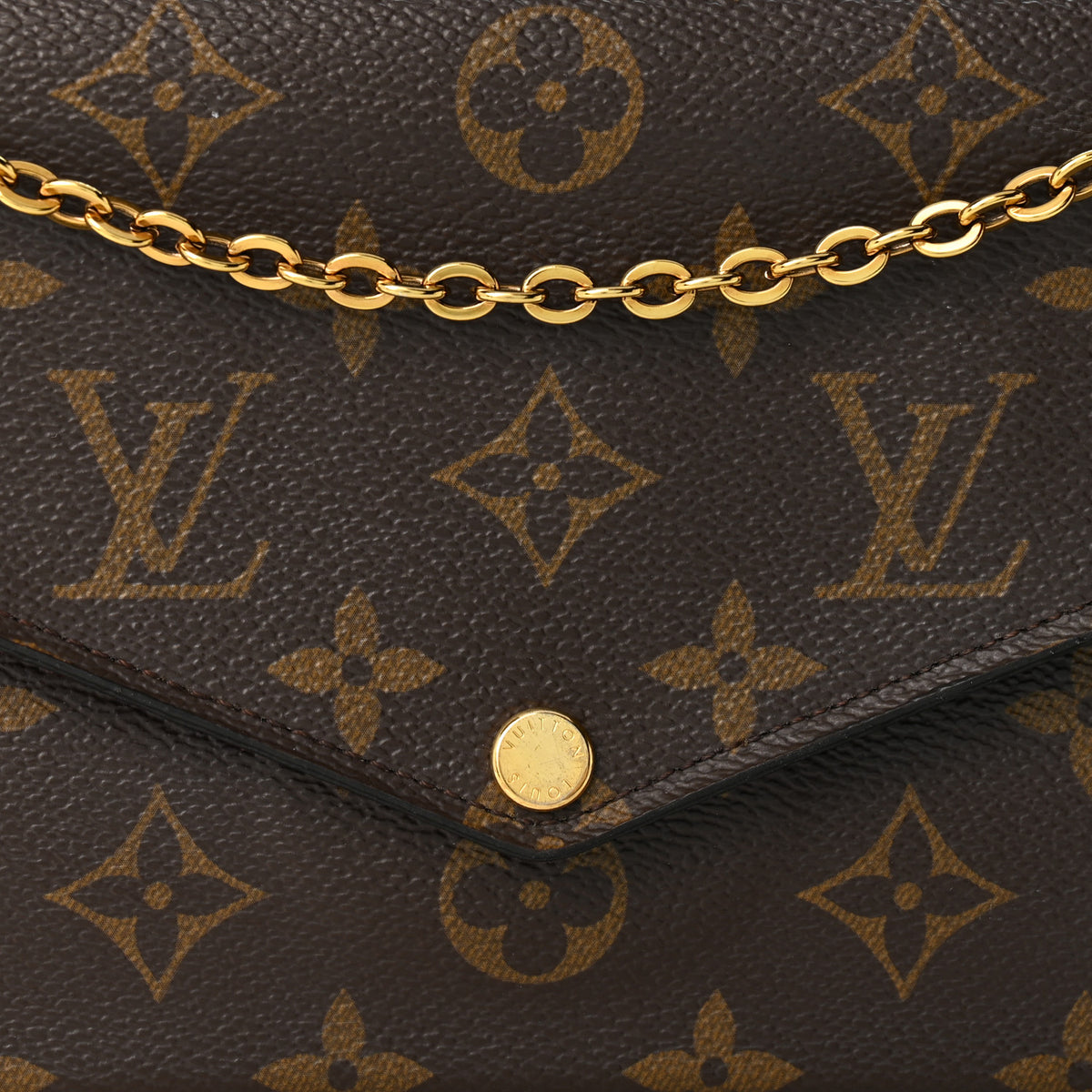Louis Vuitton Monogram Pochette Felicie Chain Wallet Fuchsia 9 of 12